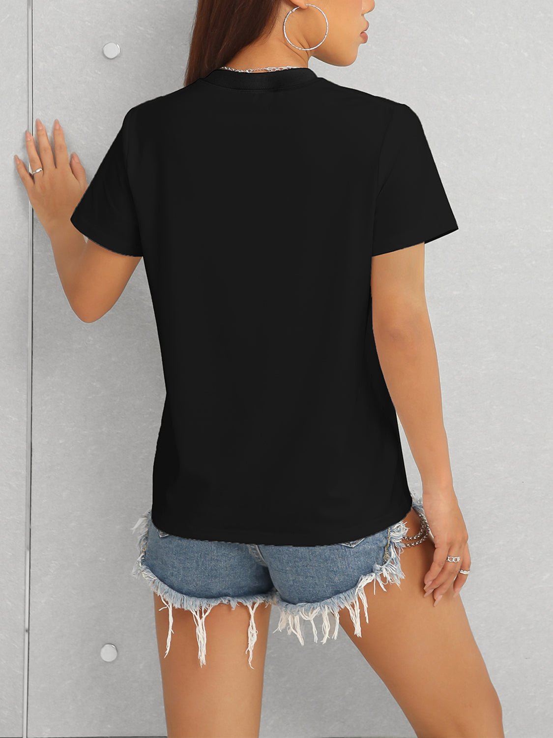 Skull Round Neck Short Sleeve T-Shirt - Trendy AF