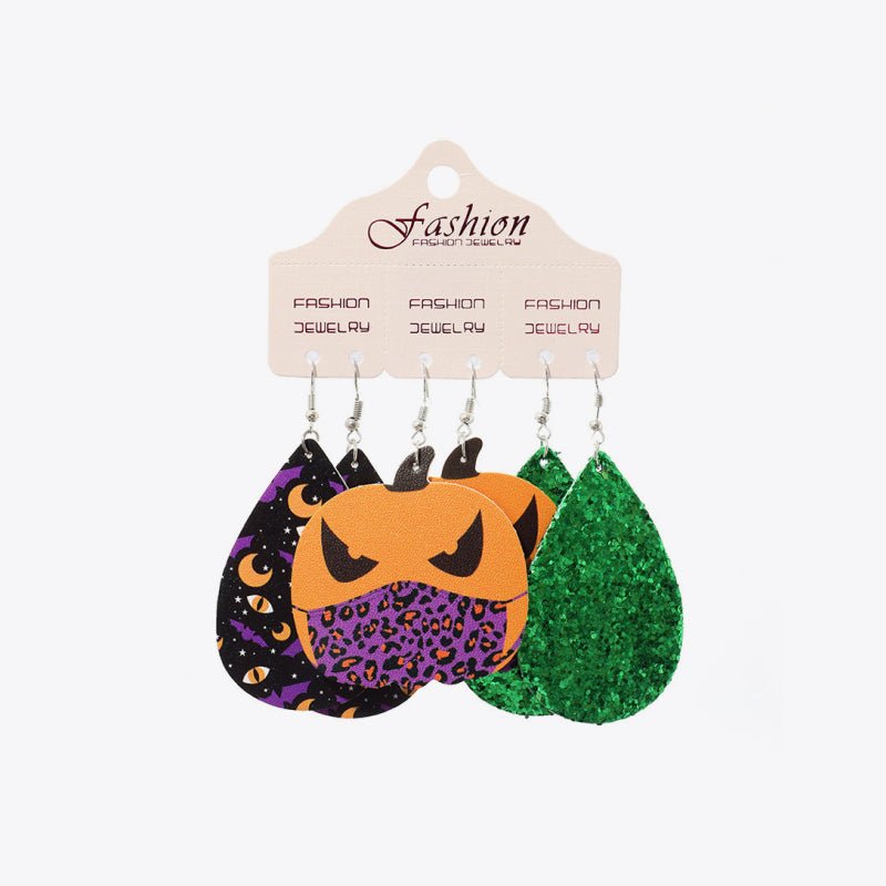 Teardrop Shape Halloween Theme Dangle Earrings - Trendy AF