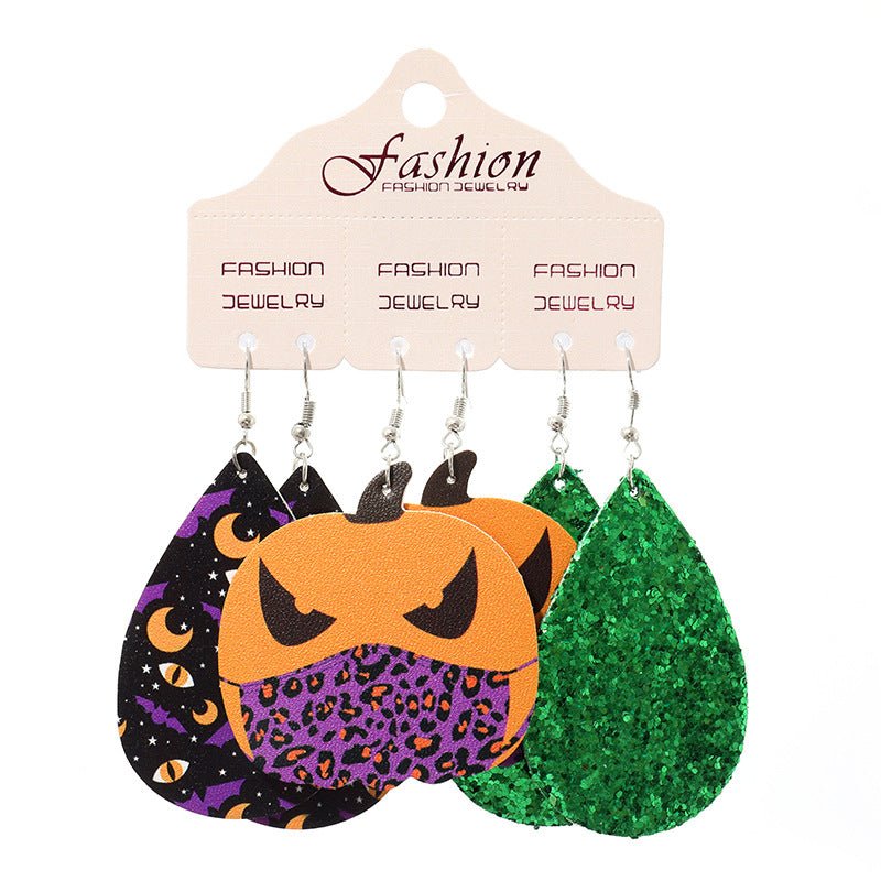 Teardrop Shape Halloween Theme Dangle Earrings - Trendy AF