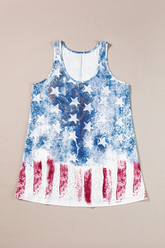 US Flag Scoop Neck Tank - Trendy AF