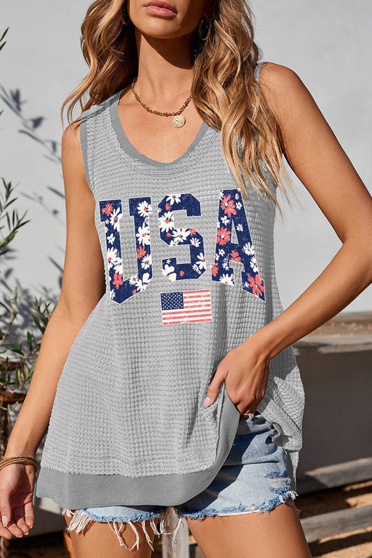 USA Scoop Neck Tank - Trendy AF