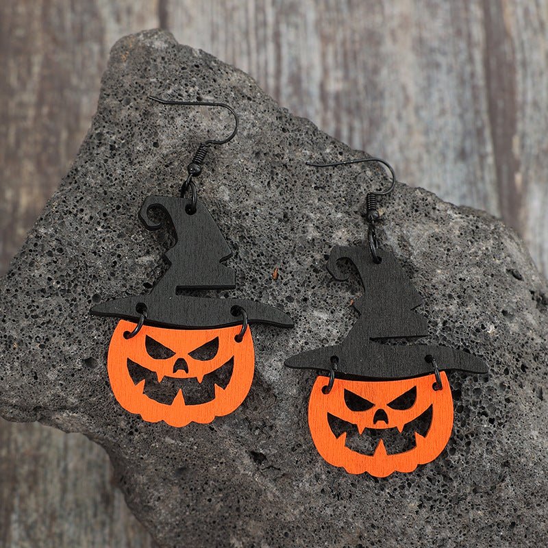 Wooden Pumpkin Shape Earrings - Trendy AF