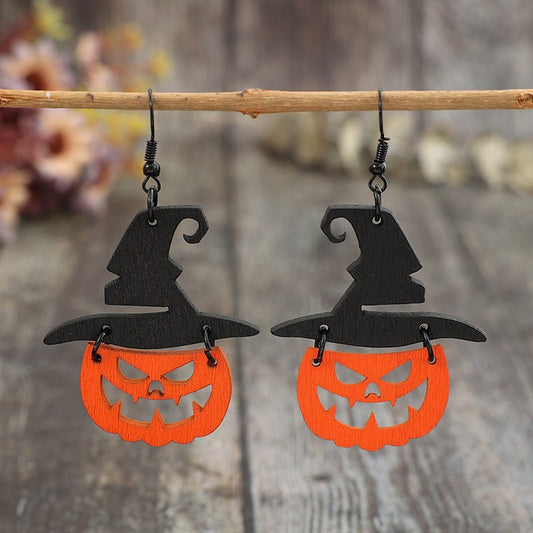 Wooden Pumpkin Shape Earrings - Trendy AF